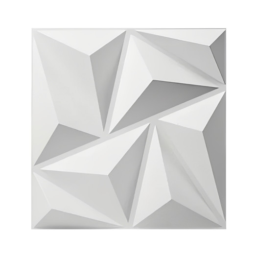 20pcs ART3DWALLPANELS 3D Diamond Texture PVC Wall Panels - Perfect for Modern TV Backgrounds, Living Rooms, Bedrooms & Offices - Easy to Install, 29.97x29.97 cm, White Geometric Design, ART3DWALLPANELS